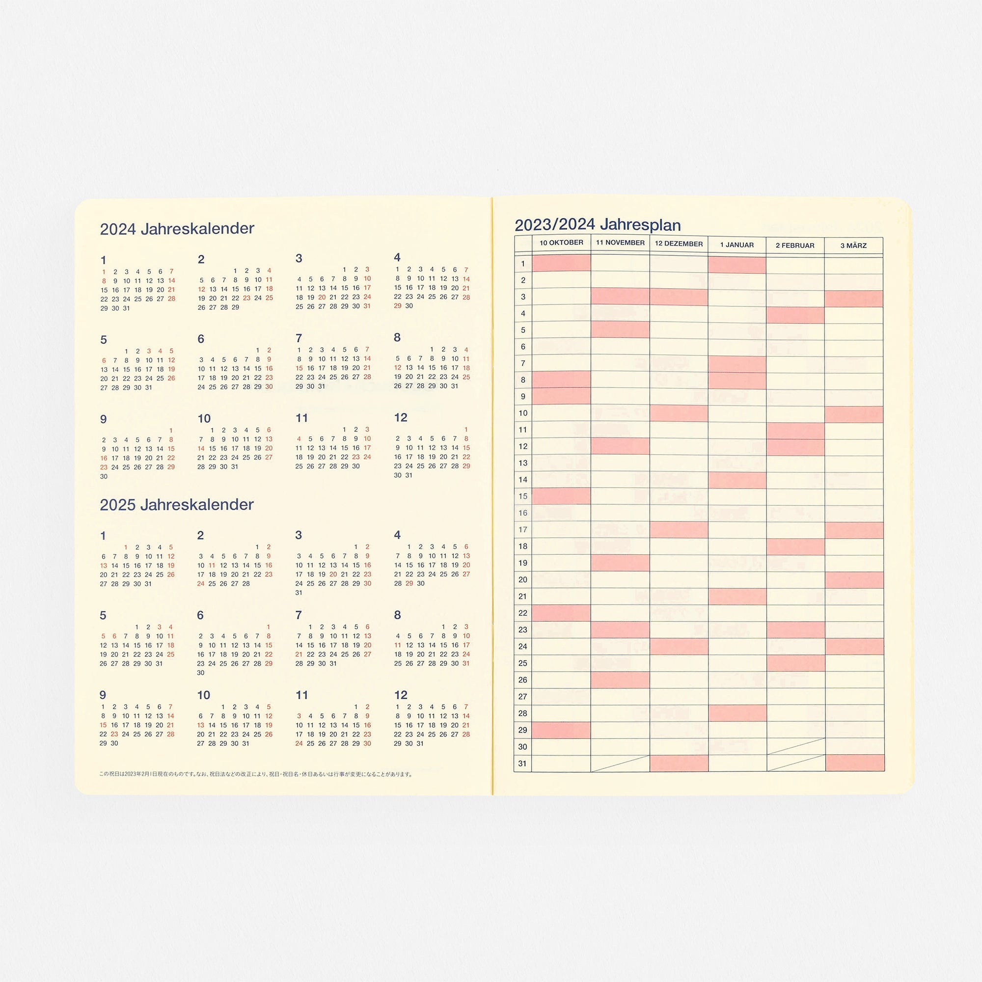 Delfonics Rollbahn 2024 Monthly Planner Note Clear A5 | Clear Pink, Clear Or Clear Blue