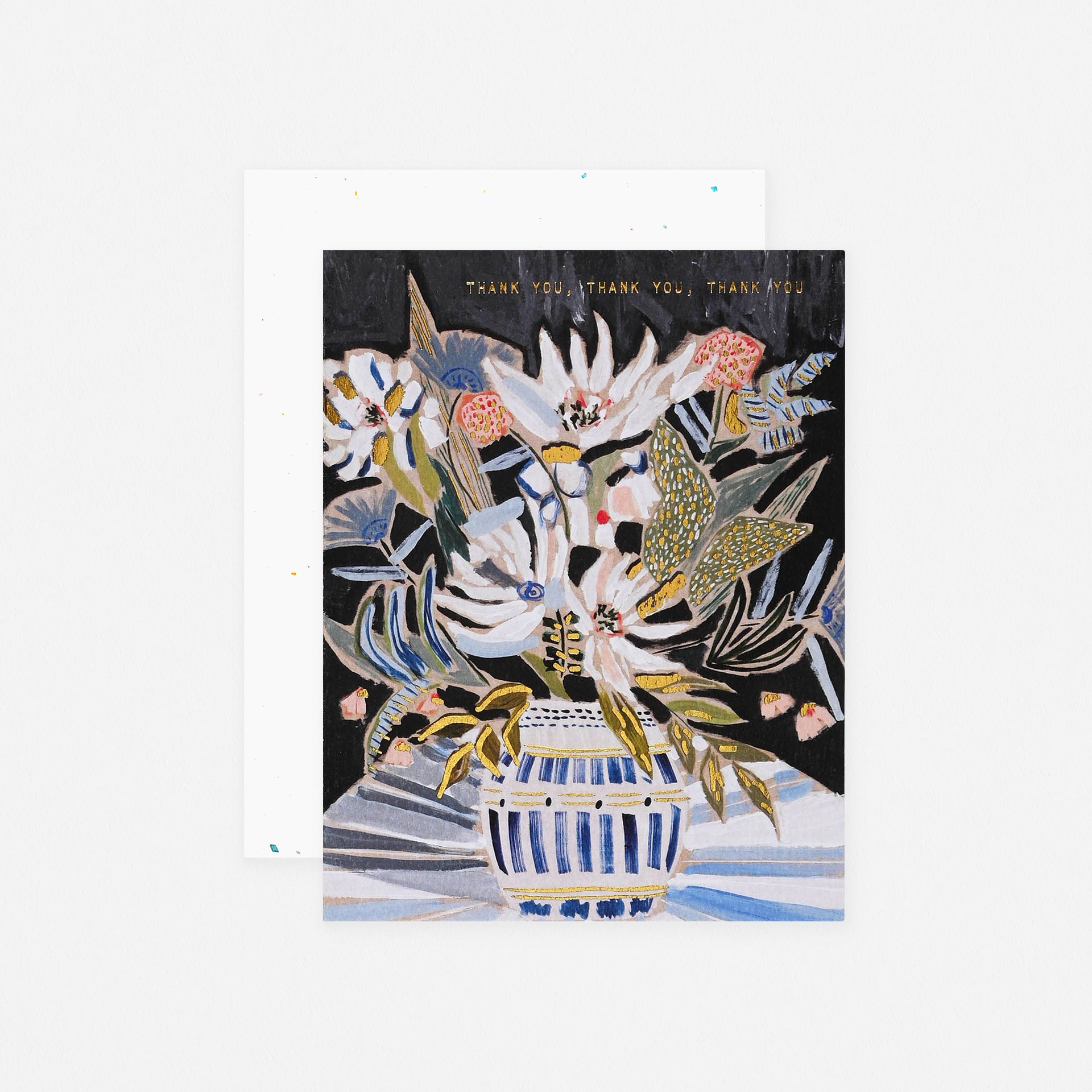 Someday Studio Blue And White Floral Thank You Card