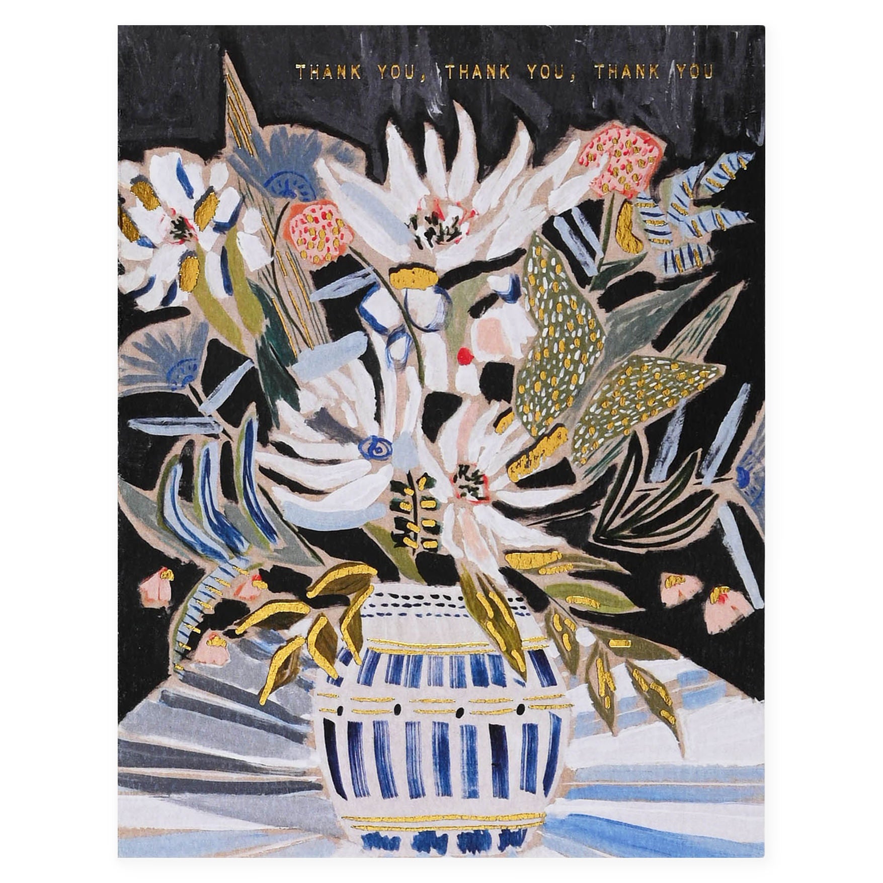 Someday Studio Blue And White Floral Thank You Card