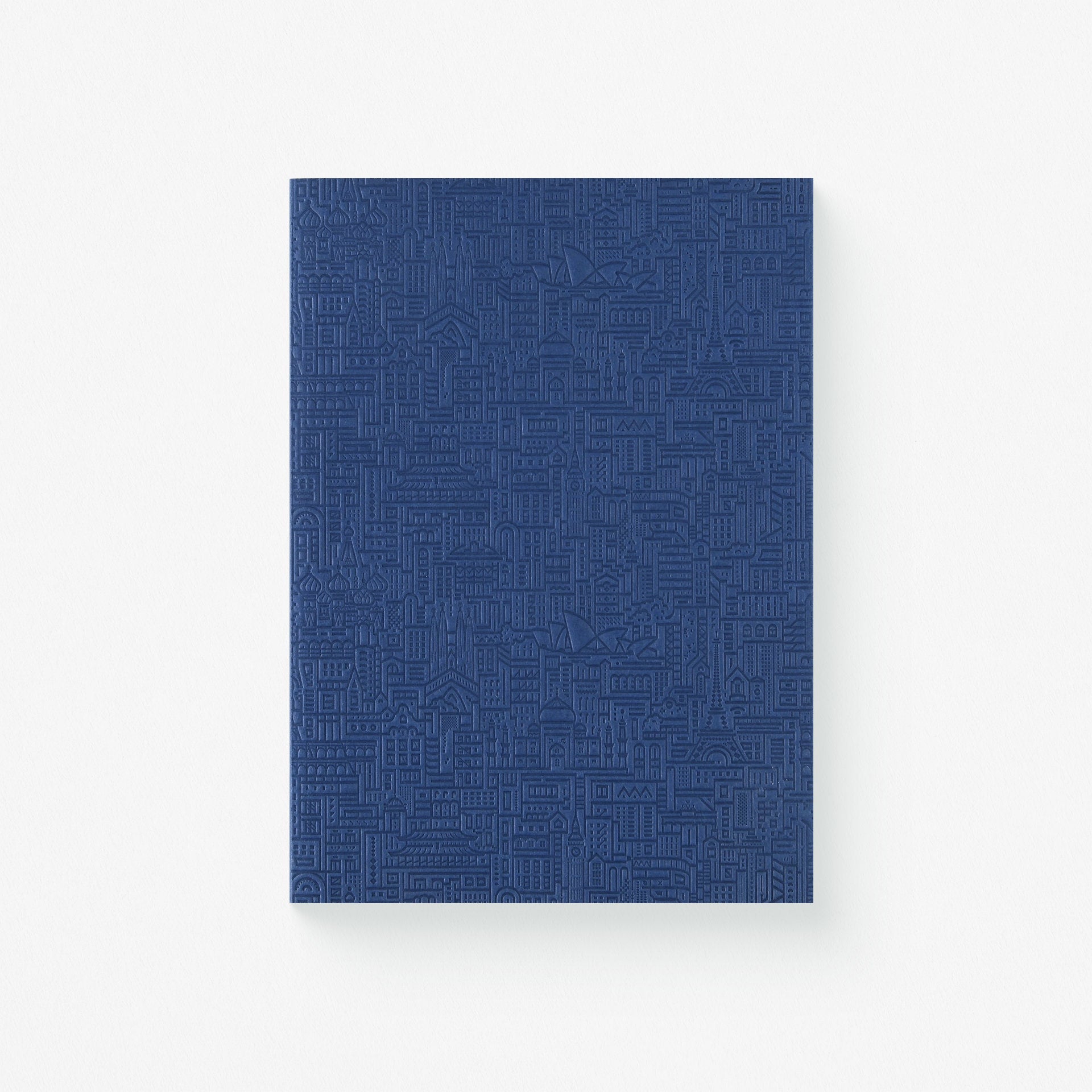 The City Works Hello World Embossed Notebook Blank Blue