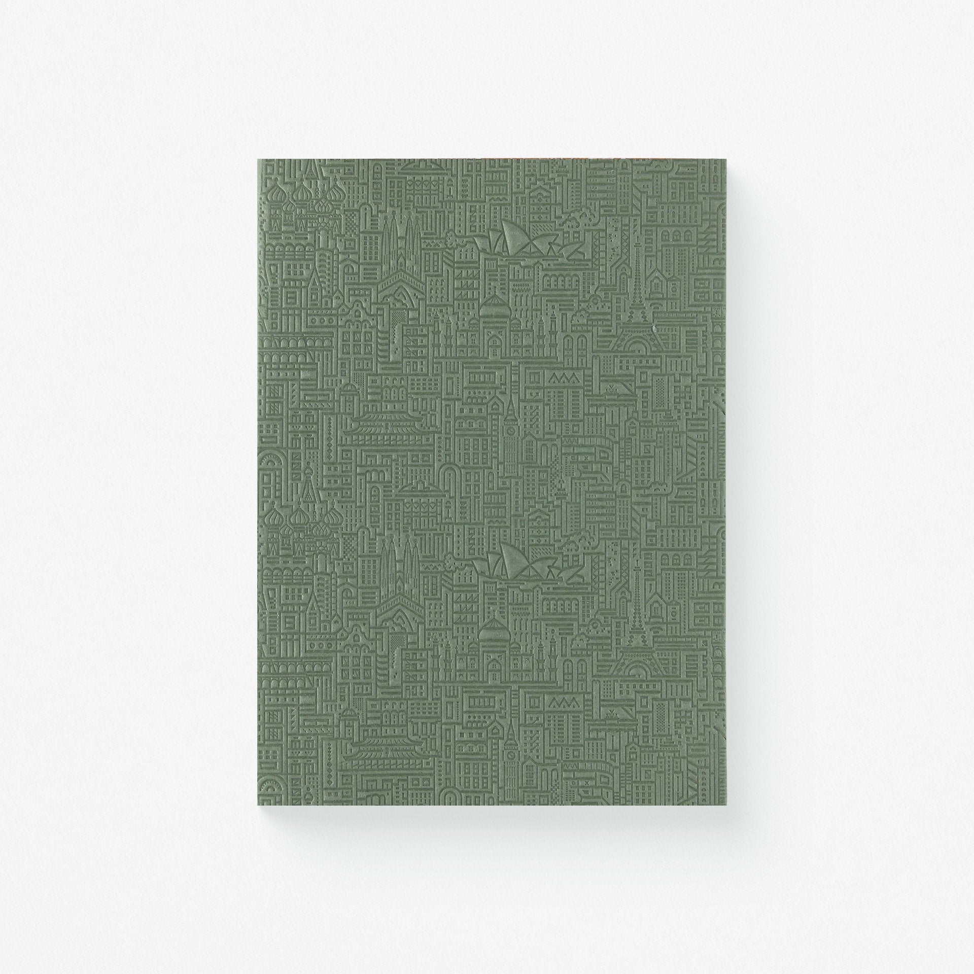 The City Works Hello World Embossed Notebook Blank Green