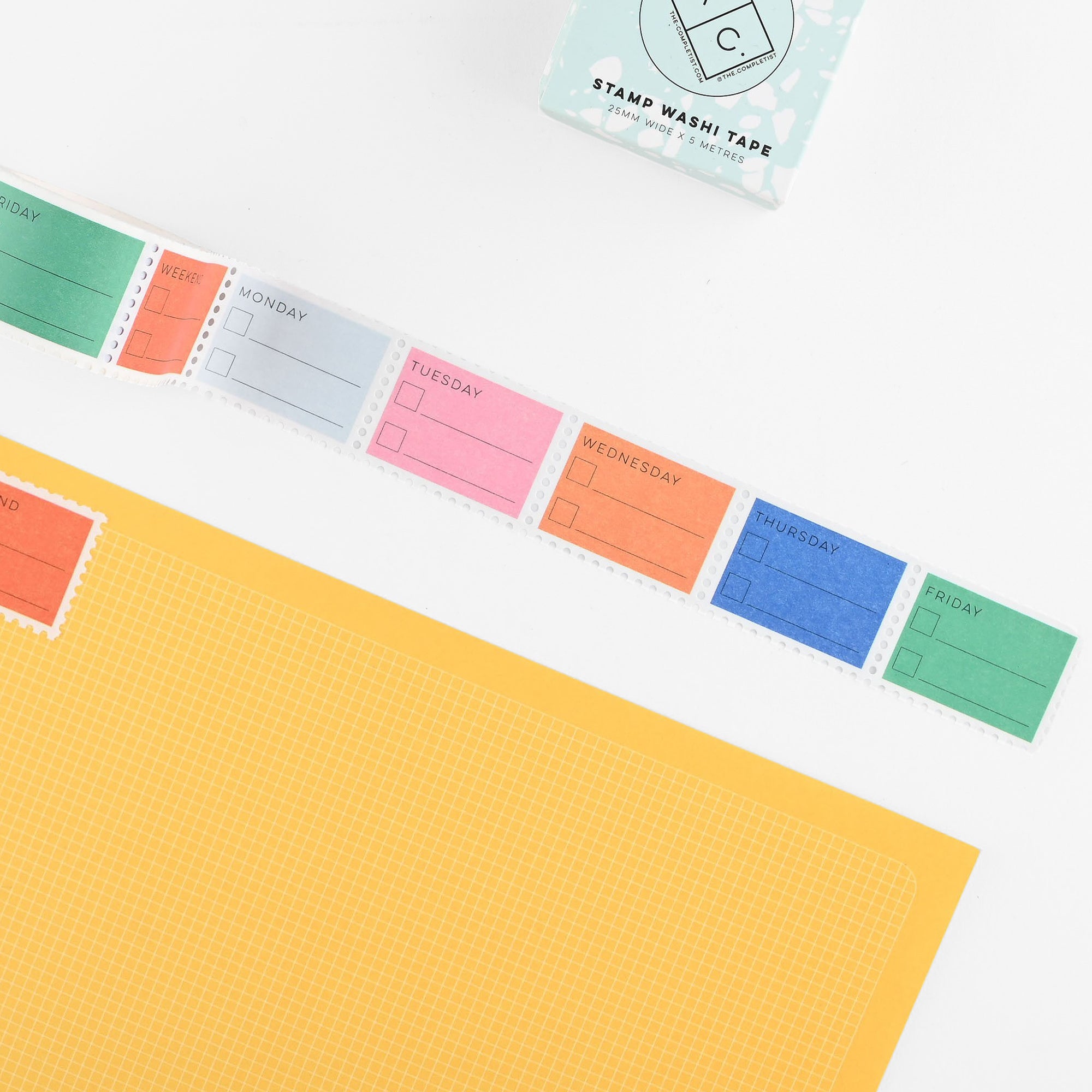 The Completist Primary Days of the Week To Do Stamp Washi Tape