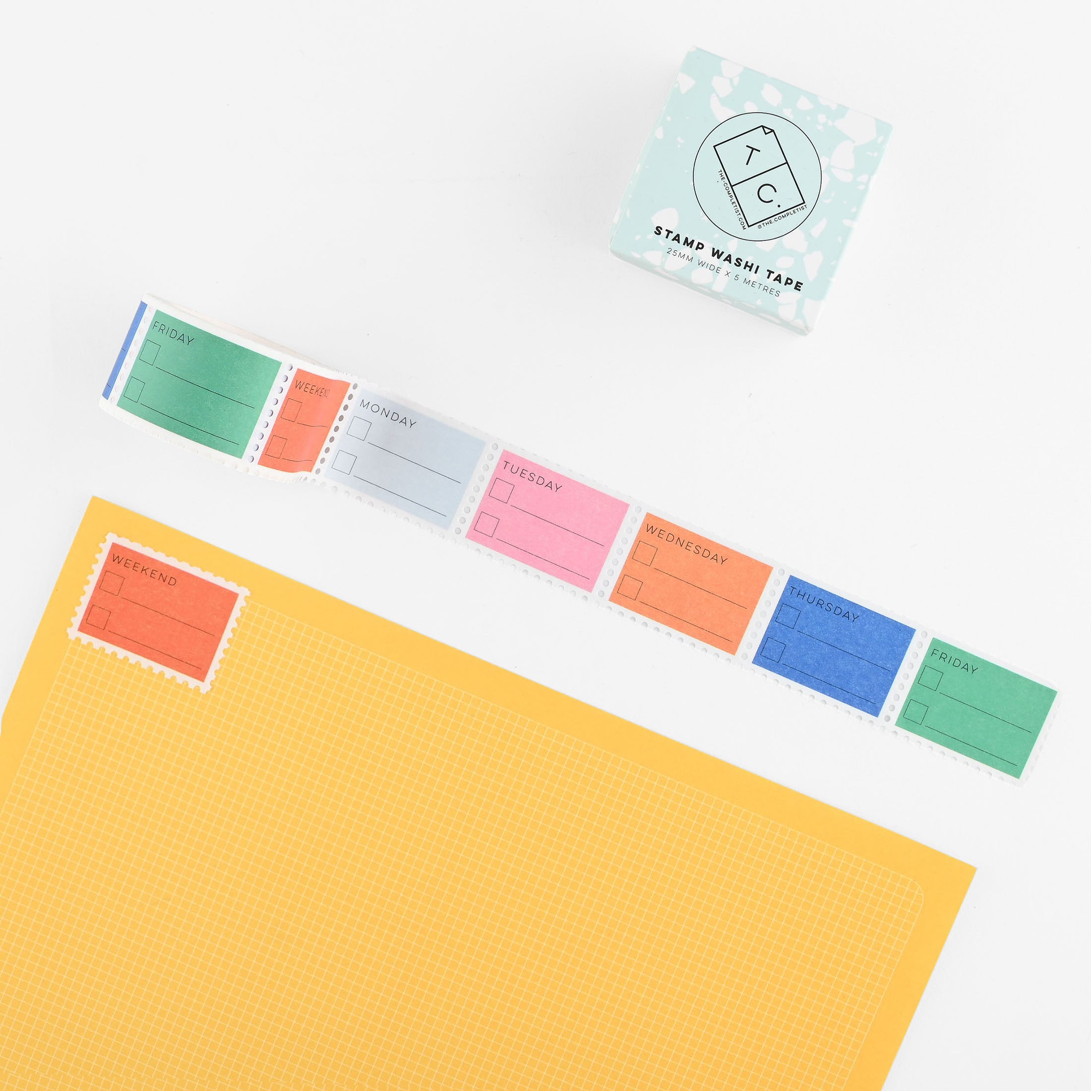 The Completist Primary Days of the Week To Do Stamp Washi Tape