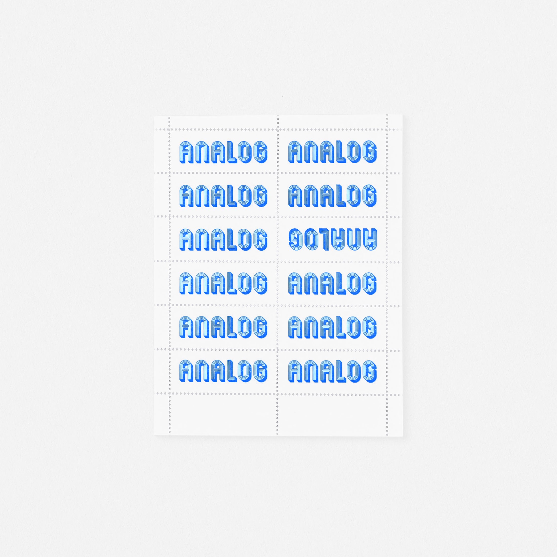 The Portland Stamp Company Analog Stamps Dayglo Blue