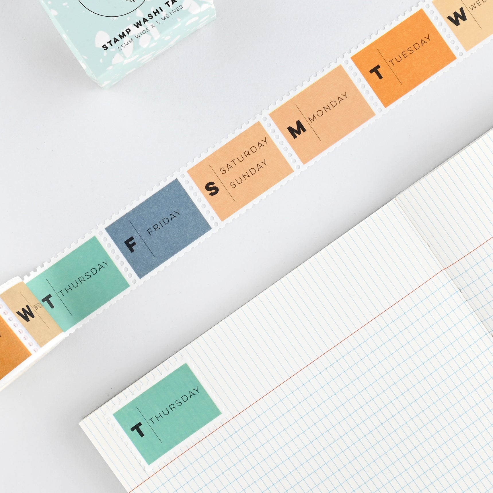 The Completist Days of the Week Stamp Washi Tape