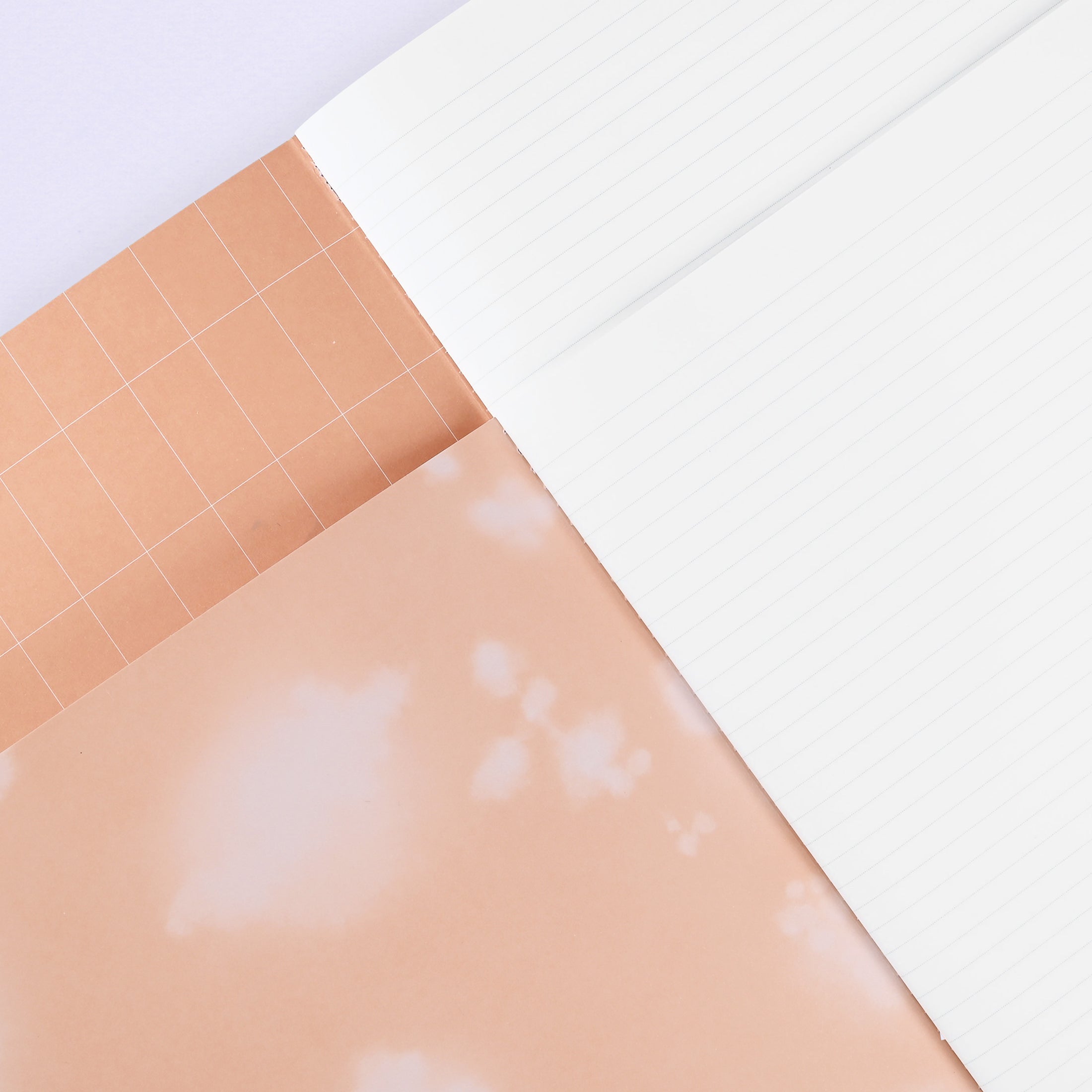 Tinne + Mia Ginger Blossom + Rose Grid Set of Two  Large Exercise Notebooks Lined