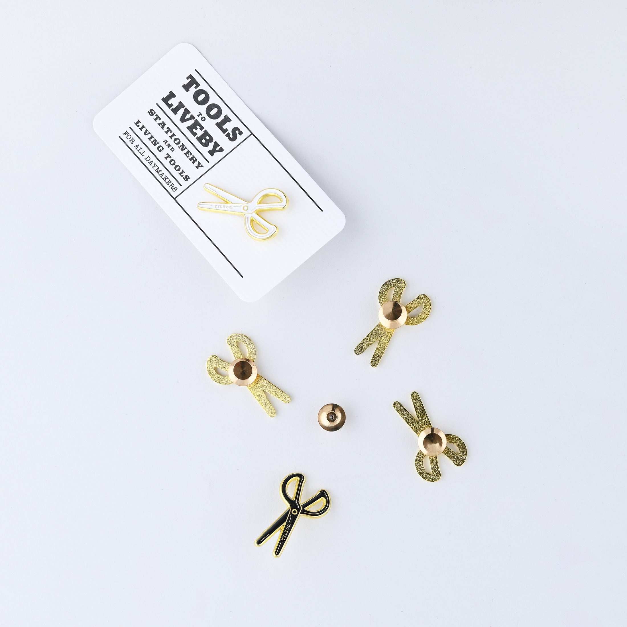TOOLS to LIVEBY Scissors Enamel Pin | Black Or White