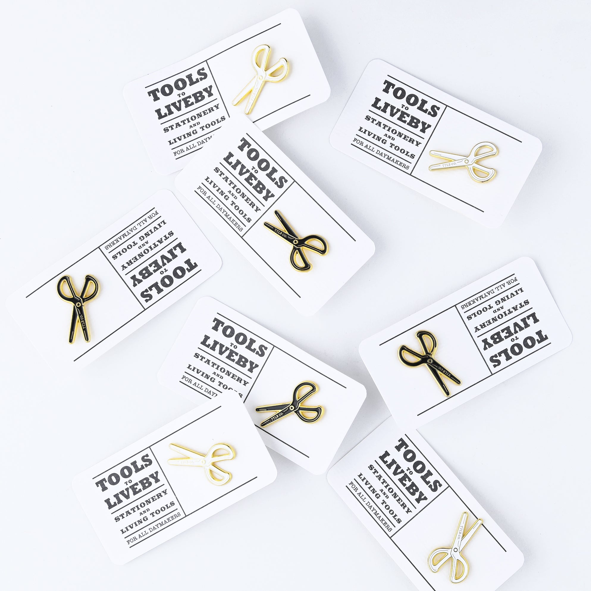 TOOLS to LIVEBY Scissors Enamel Pin | Black Or White
