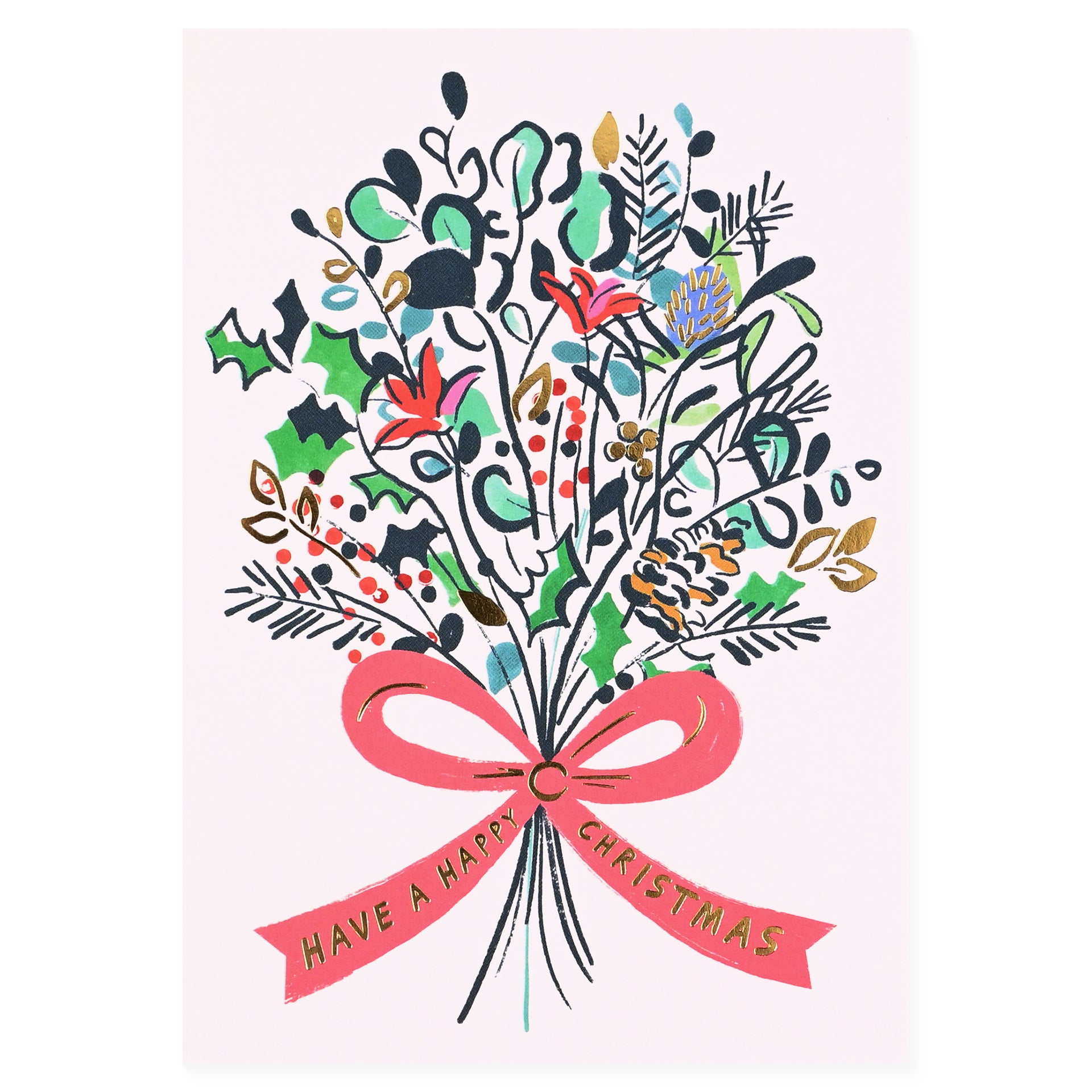 Wrap Happy Christmas Bouquet Holiday Card