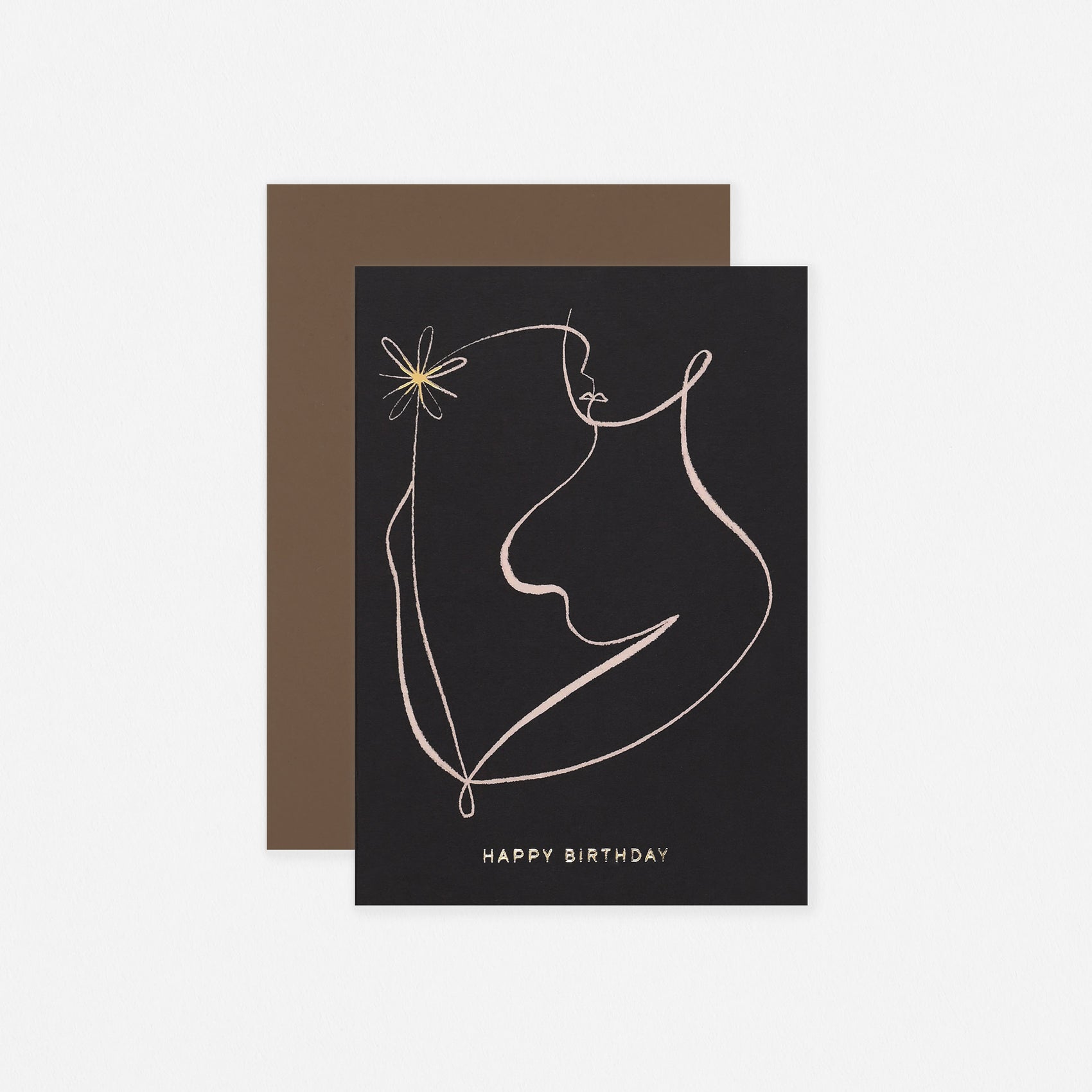 Lady and Flower Birthday Card