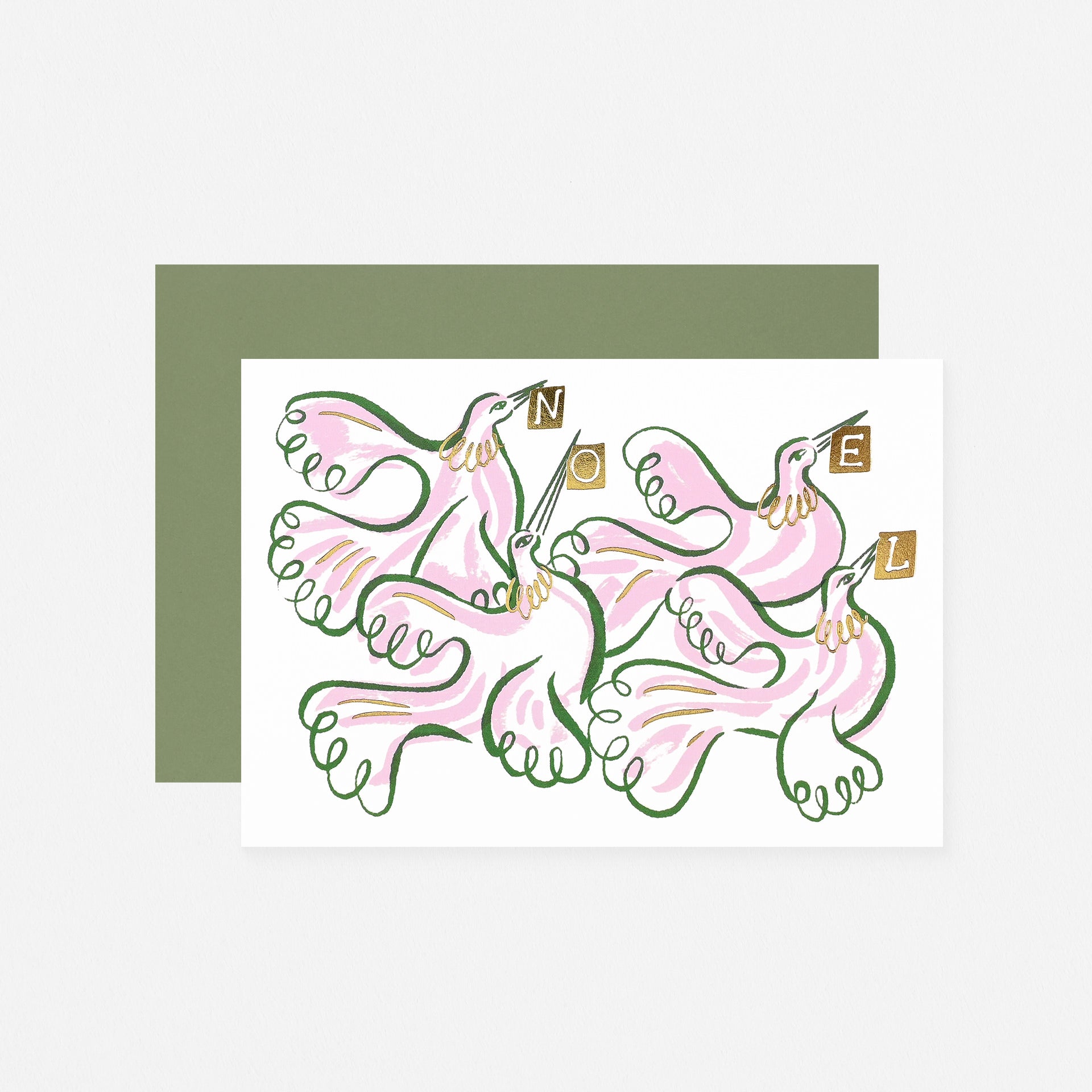 Wrap Noel Doves Holiday Card