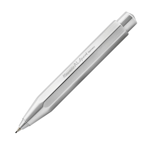 Kaweco AL Sport Raw Aluminum High Gloss Polish 0.7 mm Lead Mechanical Push Pencil 
