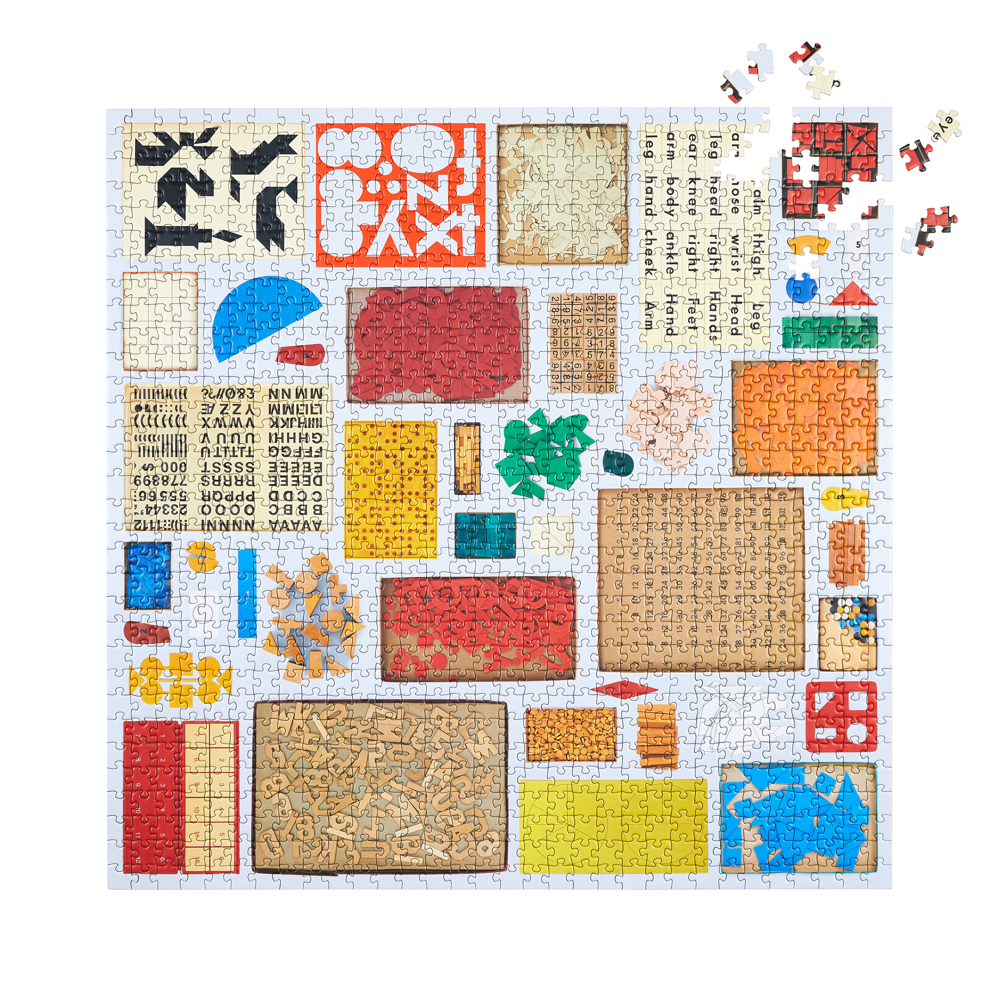 four point puzzles Several Found Things (Numbers, Letters, Shapes) Puzzle