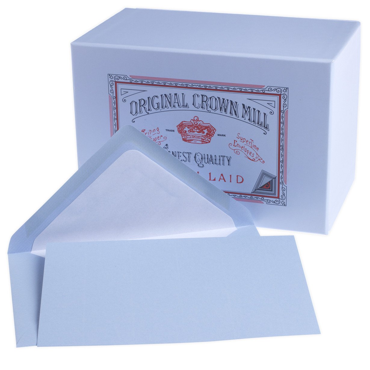 Crown Mill Classic Laid Note Card Presentation Box Blue