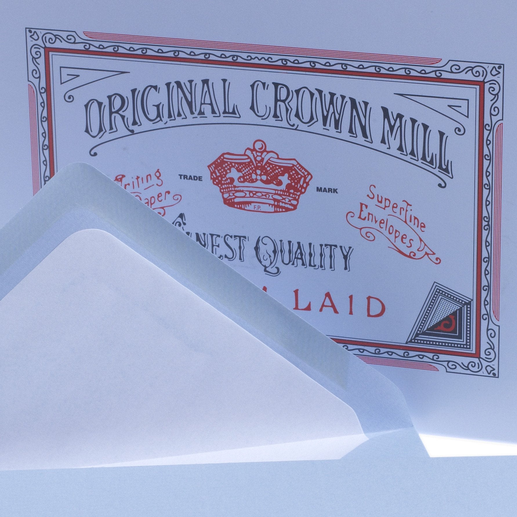 Crown Mill Classic Laid Note Card Presentation Box Blue