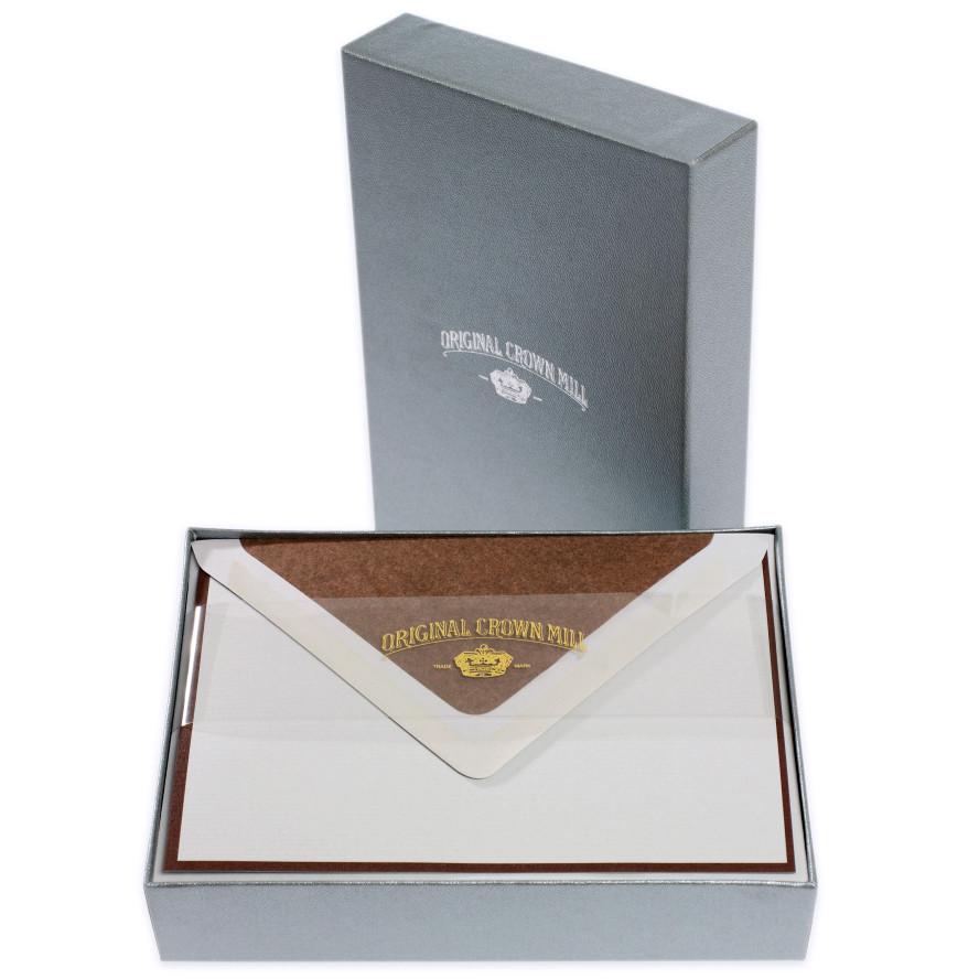 Null Bi-Color Grey and Chocolate Flat Note Cards Boxed