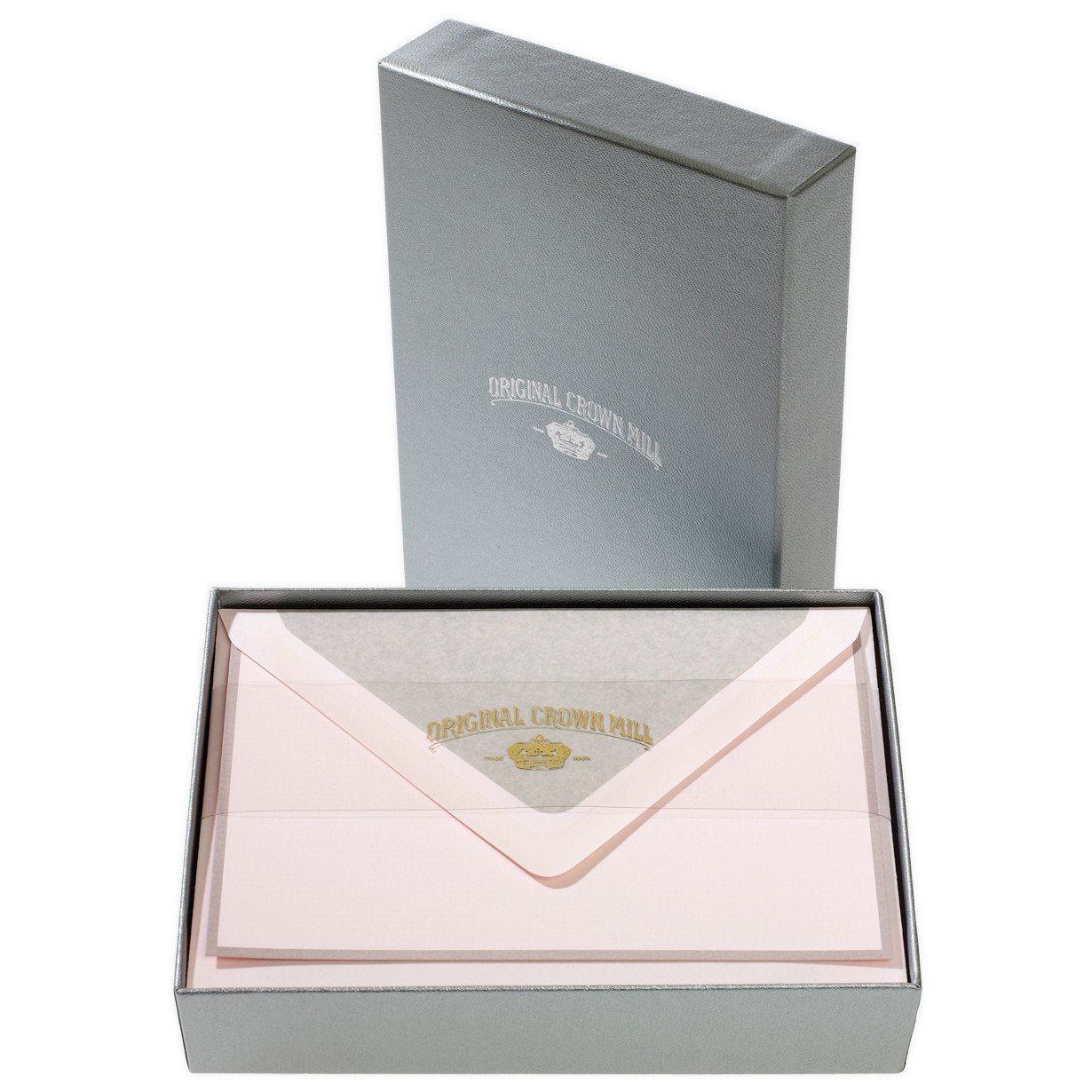 Null Bi-Color Pink and Grey Flat Note Cards Boxed