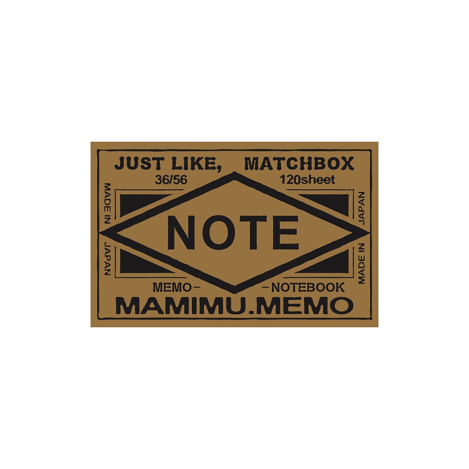 Shunkoen Mamimu American Vintage Matchbox Design Mini Memo Notebook | Ten Designs Note Brown Diamond Graphic