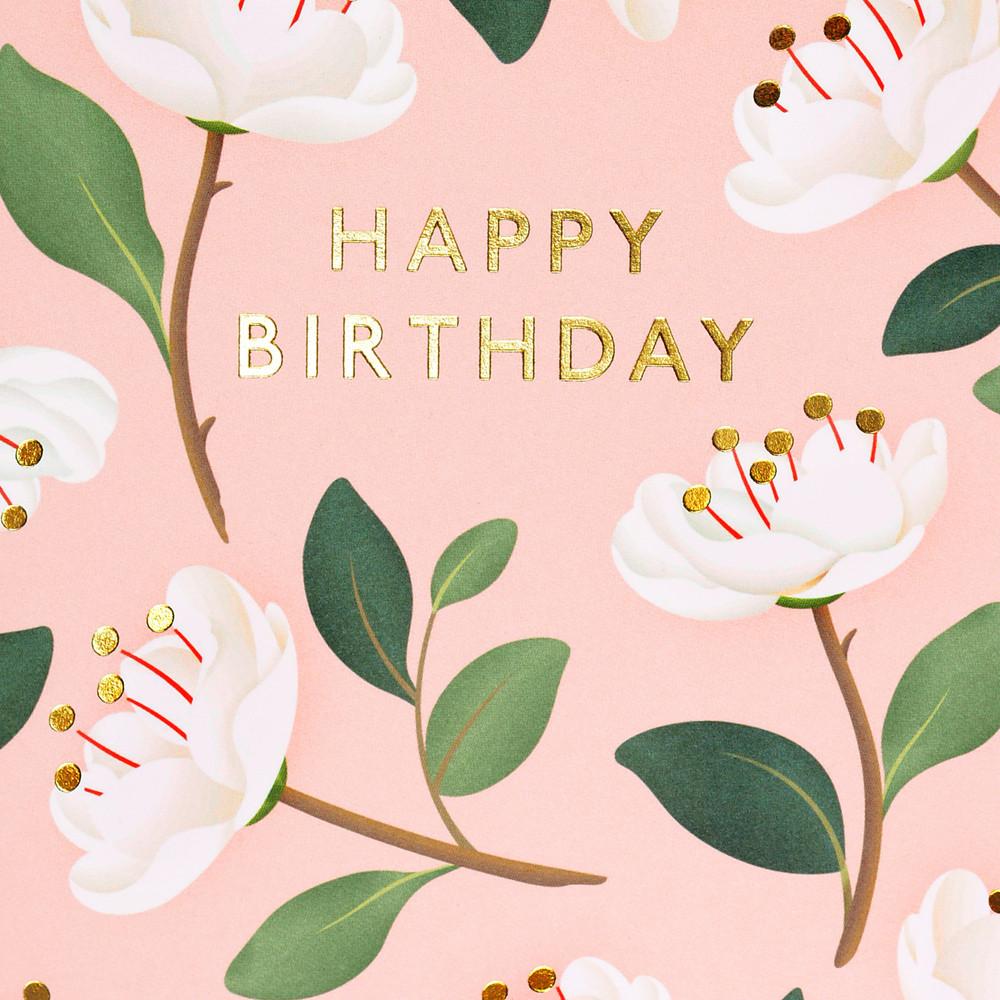 Clap Clap Magnolia Birthday Card Blush