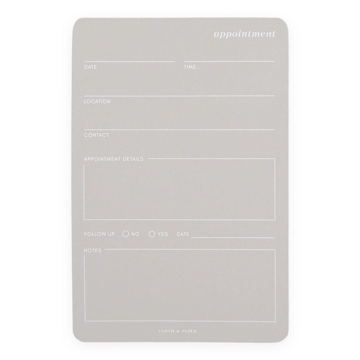 Cloth & Paper Appointment Notepad