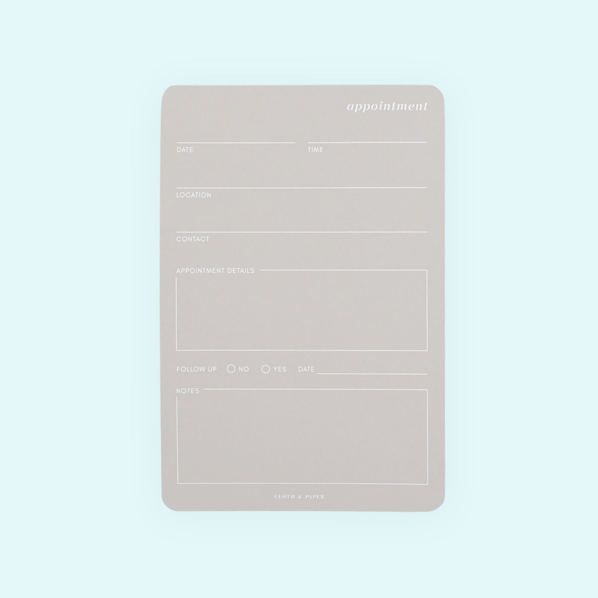 Cloth & Paper Appointment Notepad