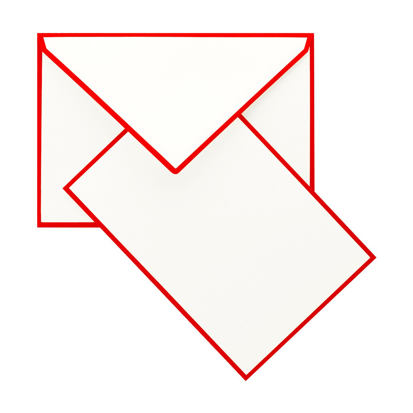 Crown Mill Color Edge Cream and Vermillion Flat Note Cards Boxed