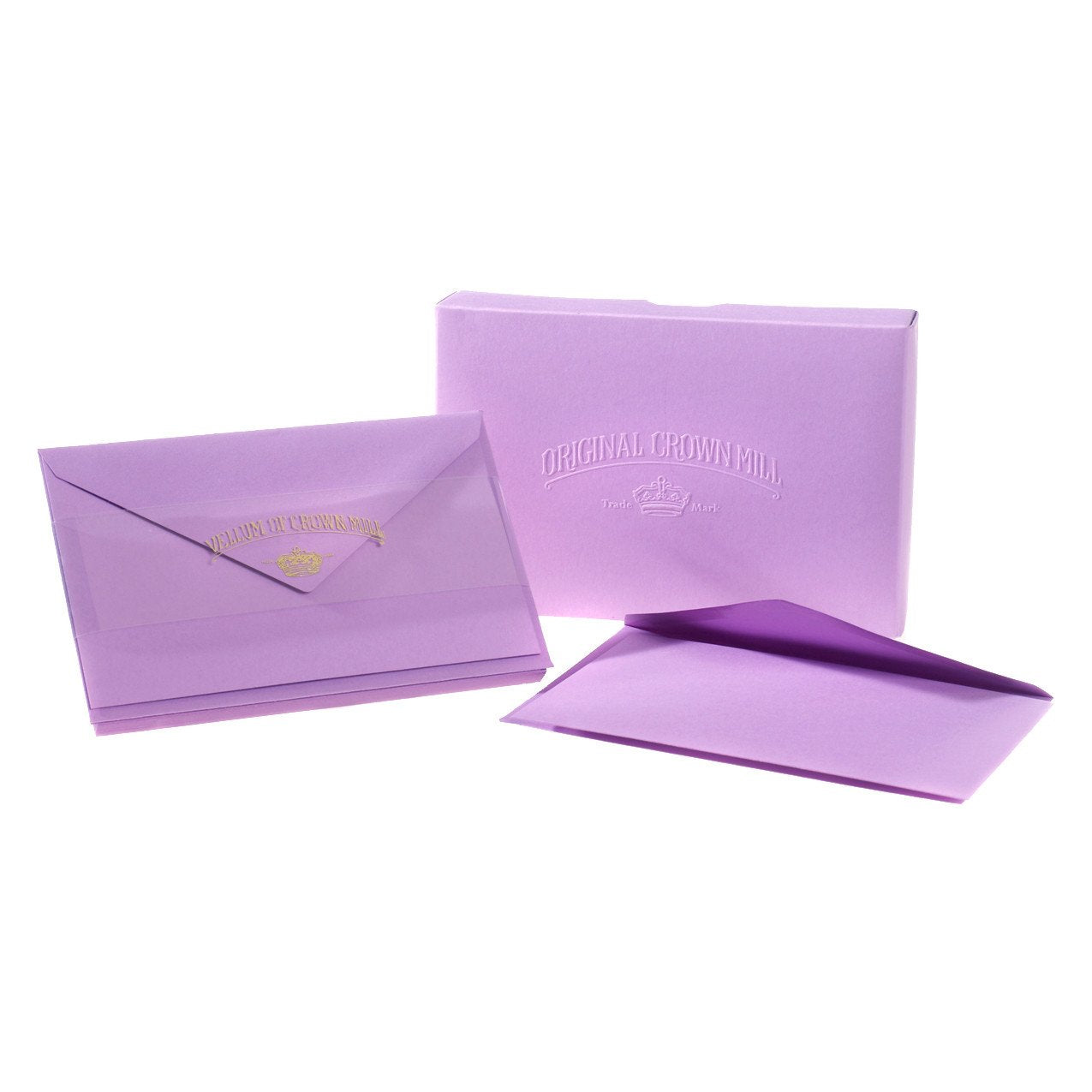 Crown Mill Color Vellum Finish Flat Note Cards Boxed Lavender