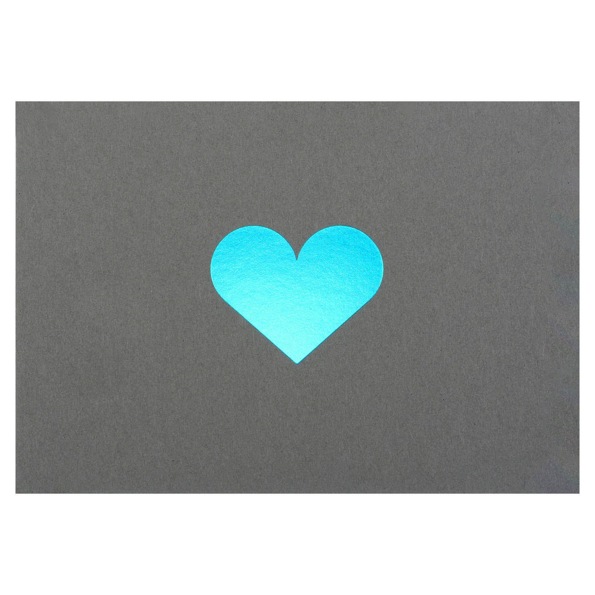 Dotsy Turquoise Heart Greeting Card
