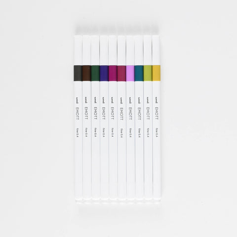 Uni Emott Fineliner Pens Jewel Colors Box Of 10 