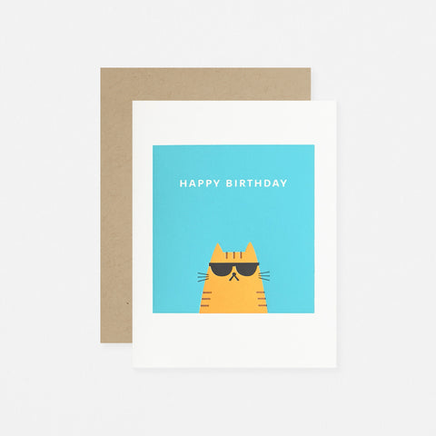 Fugu Fugu Cool Cat Birthday Card 