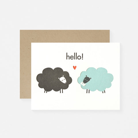 Fugu Fugu Hello Sheep Greeting Card 