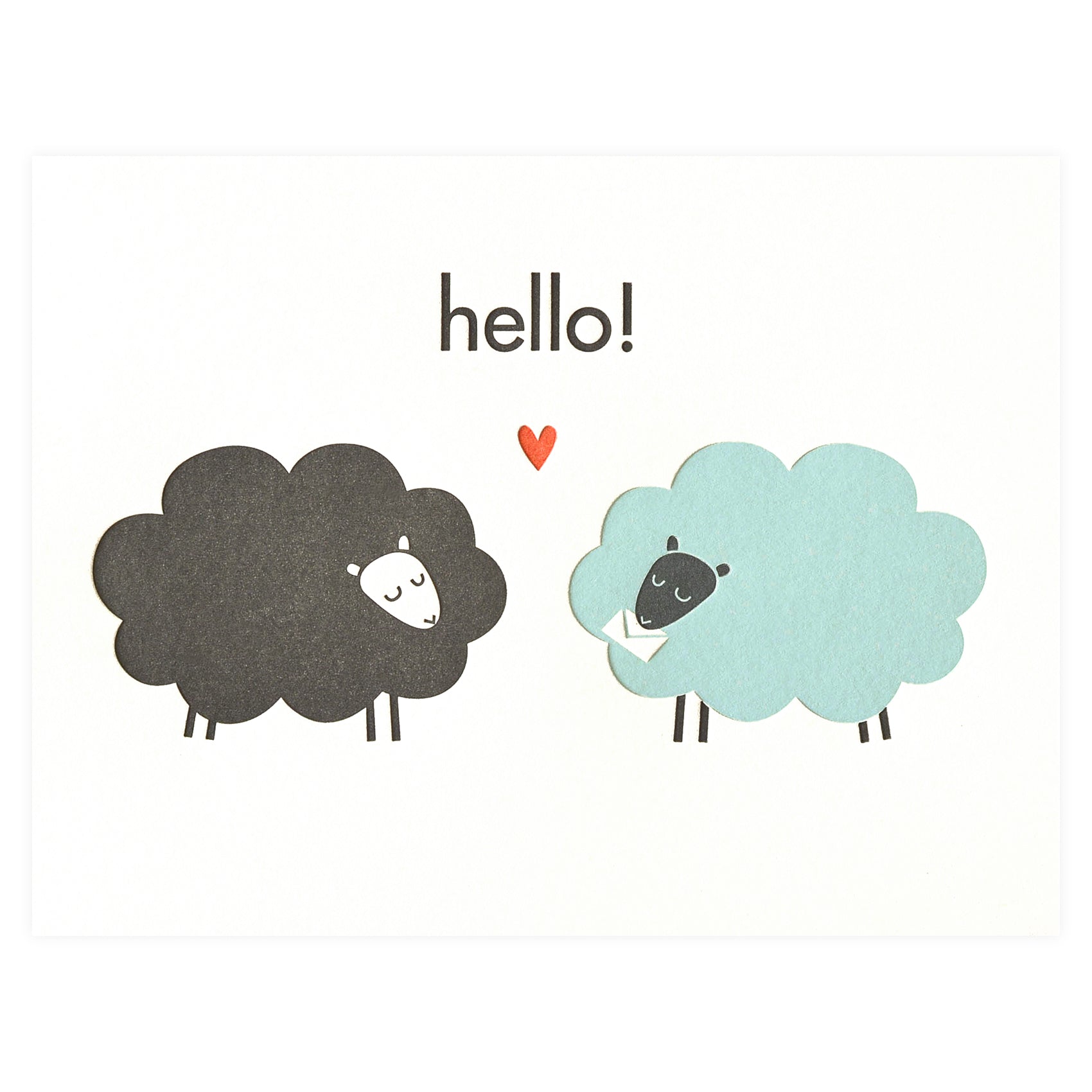 Fugu Fugu Hello Sheep Greeting Card