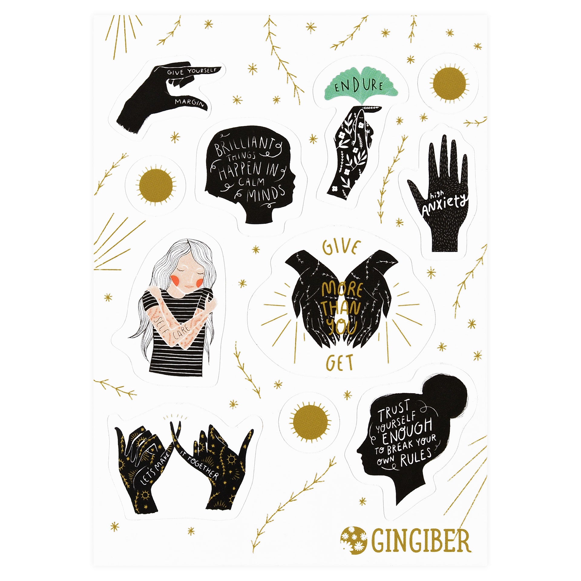 Gingiber Encouragement Sticker Sheet