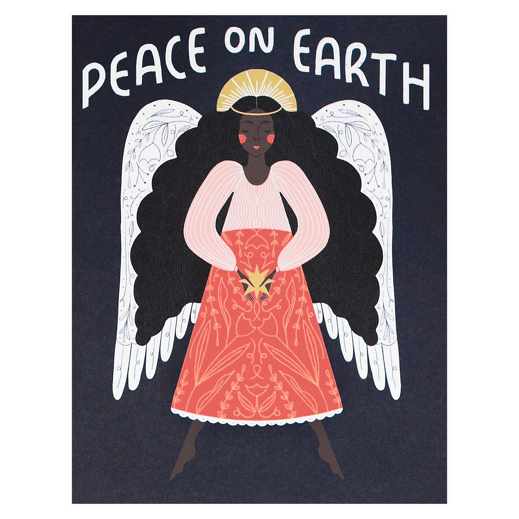 Gingiber Peace On Earth Angel Christmas Card