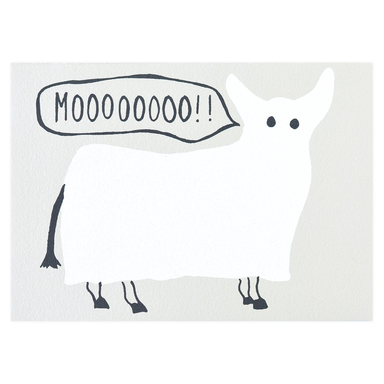 Gold Teeth Brooklyn Ghost Cow Halloween Card