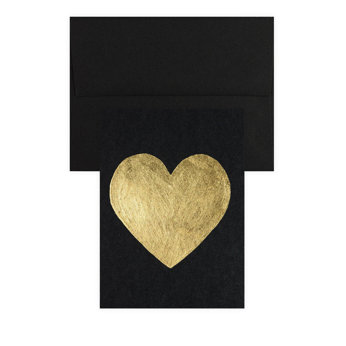 Catherine Greenup Heart Gold Leaf Greeting Card Black
