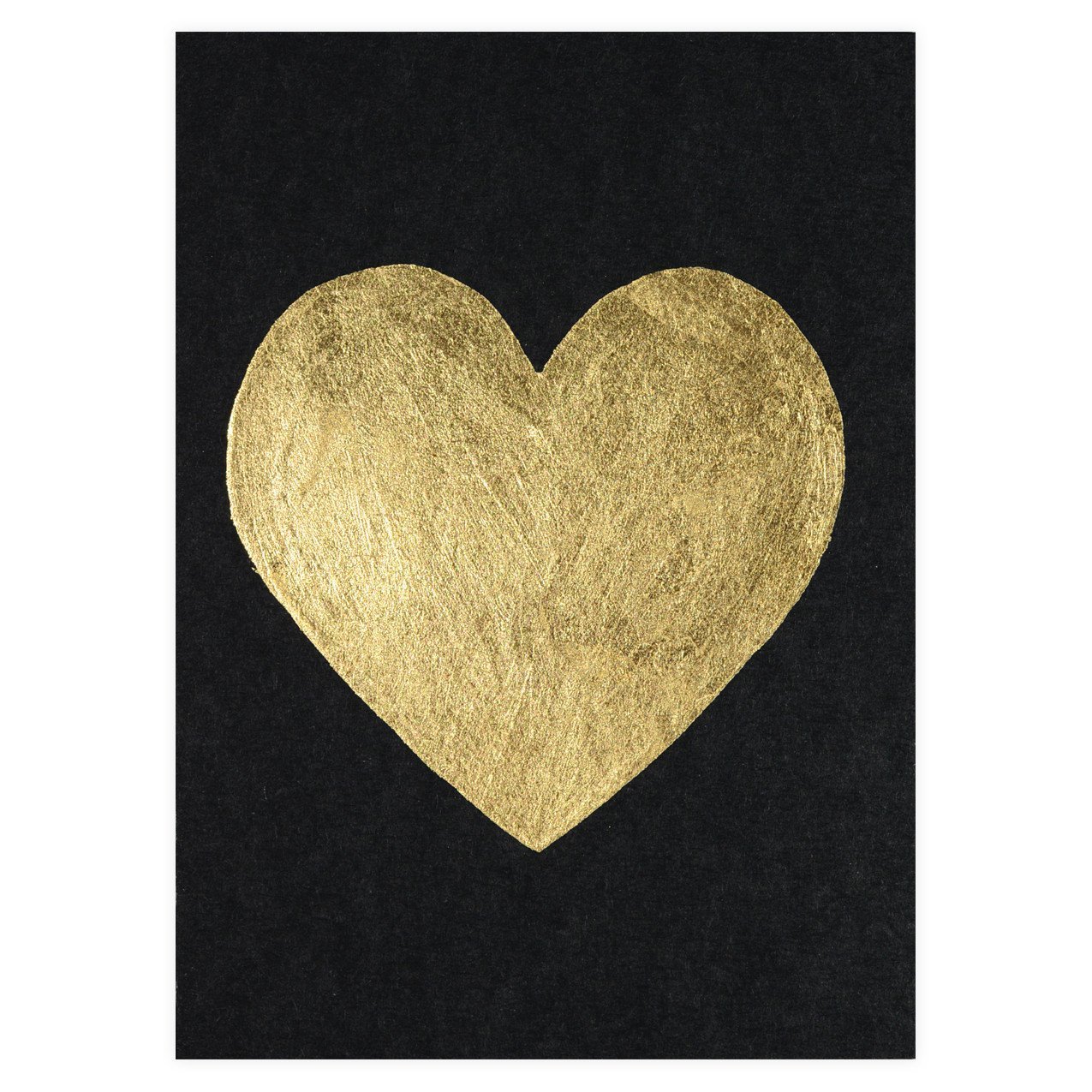 Catherine Greenup Heart Gold Leaf Greeting Card Black