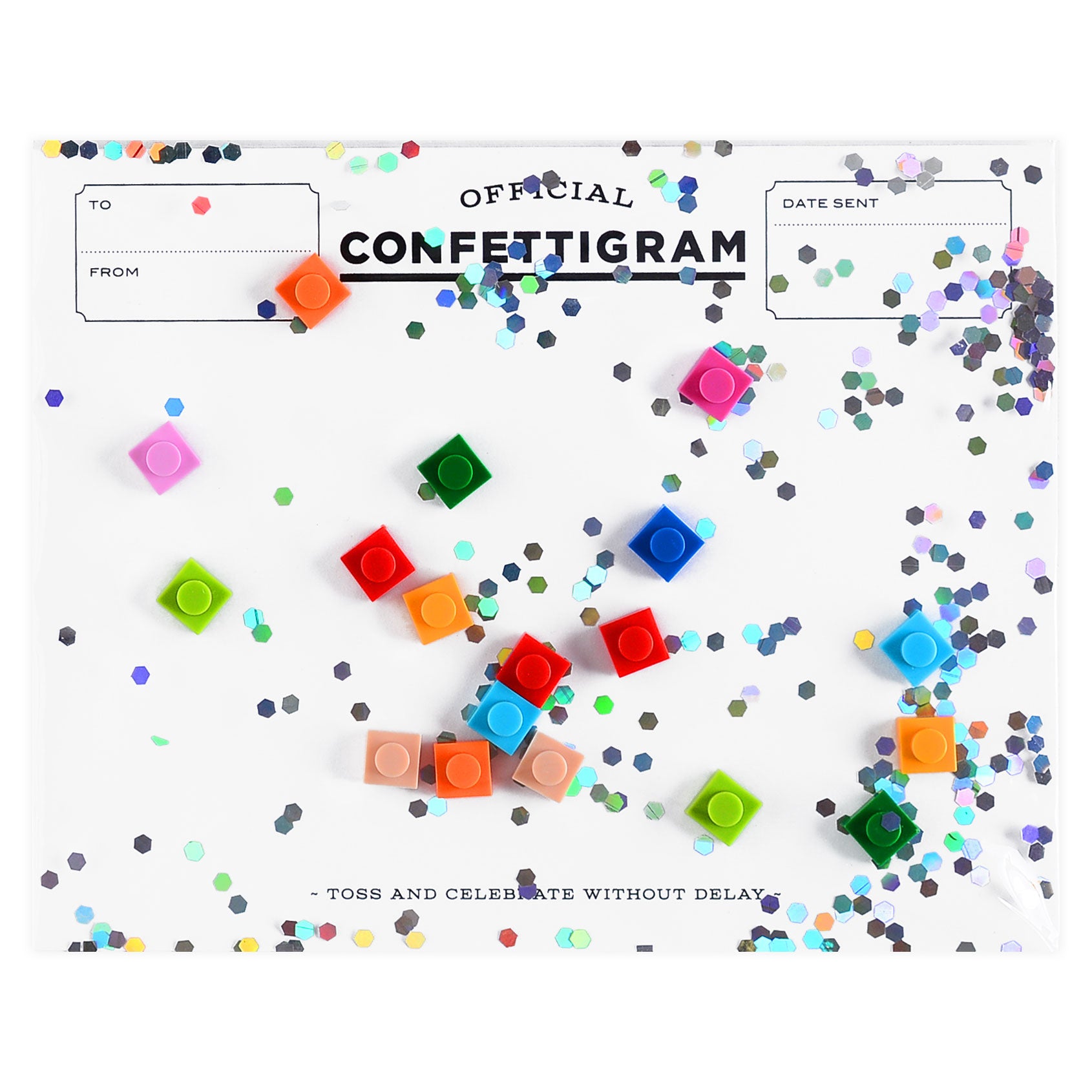 Inklings Paperie Confettigram Bricks Greeting Card