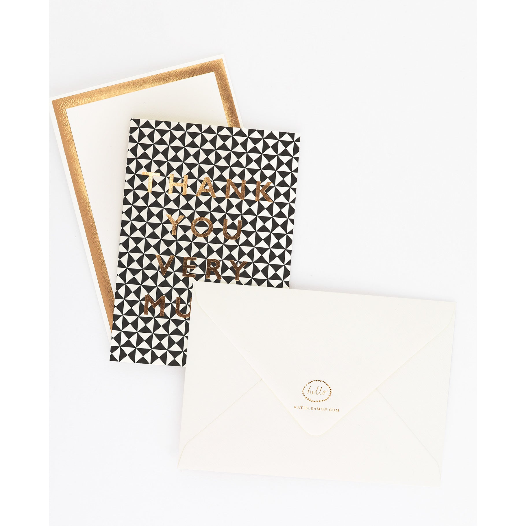 Katie Leamon Black & White Pyramid Thanks Greeting Card