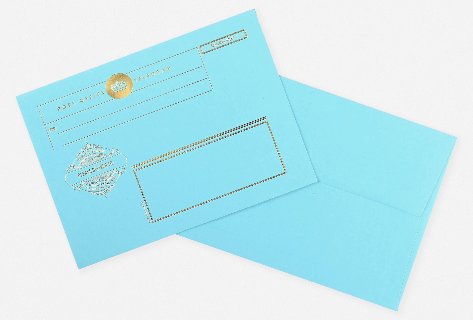 LA Paper Lover Telegram Letter Set Turquoise Envelope
