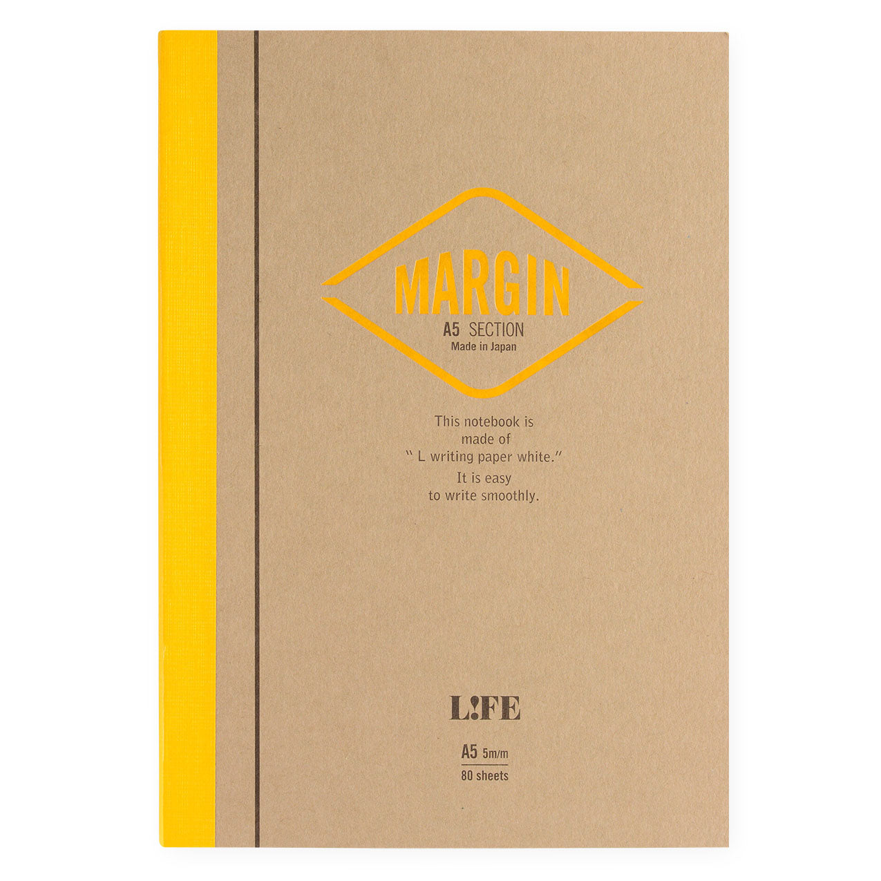 LIFE Stationery Margin A5 or B5 Notebook | Plain, Section or Ruled section / A5