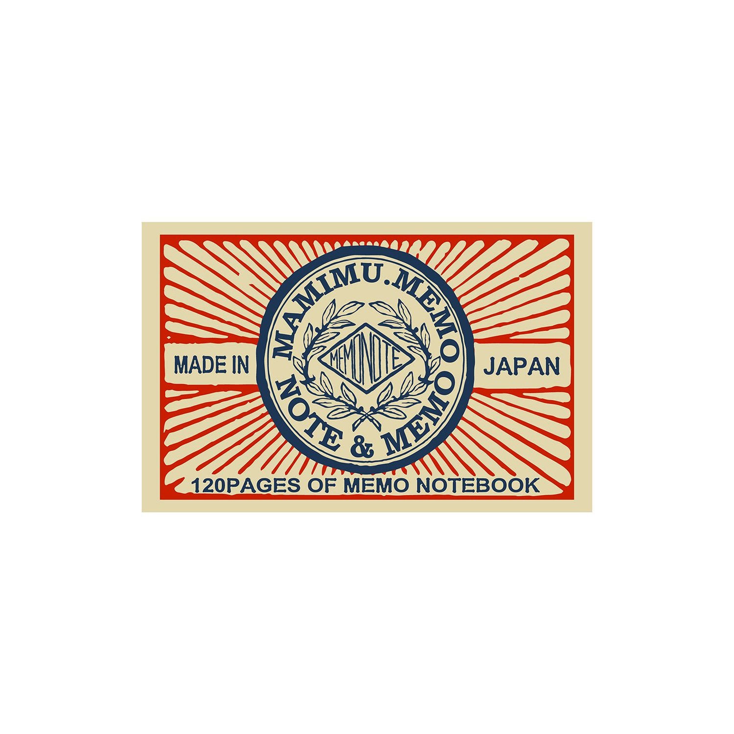 Shunkoen Mamimu American Vintage Matchbox Design Mini Memo Notebook | Ten Designs Red Rays