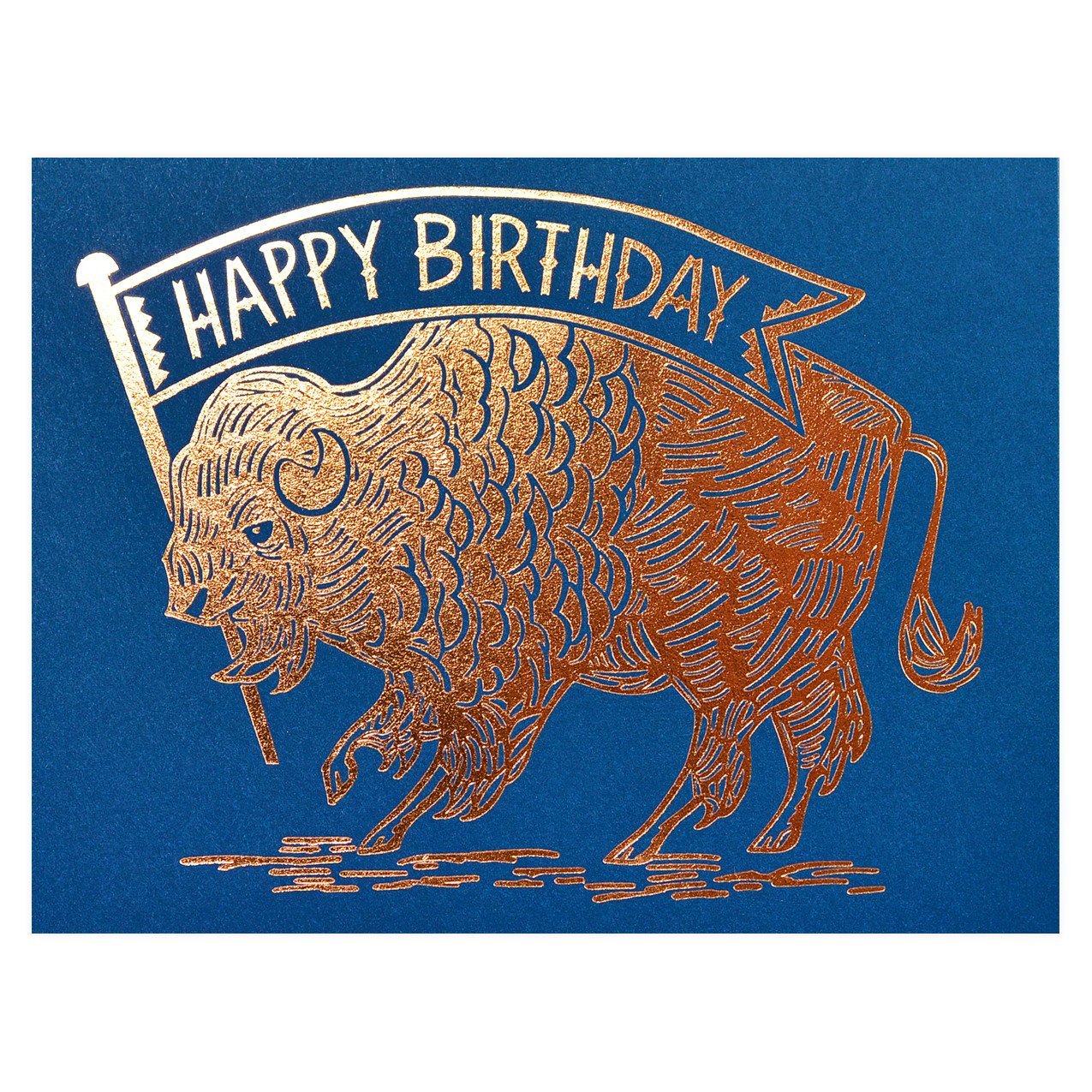 Paper Parasol Press Birthday Buffalo Copper Greeting Card
