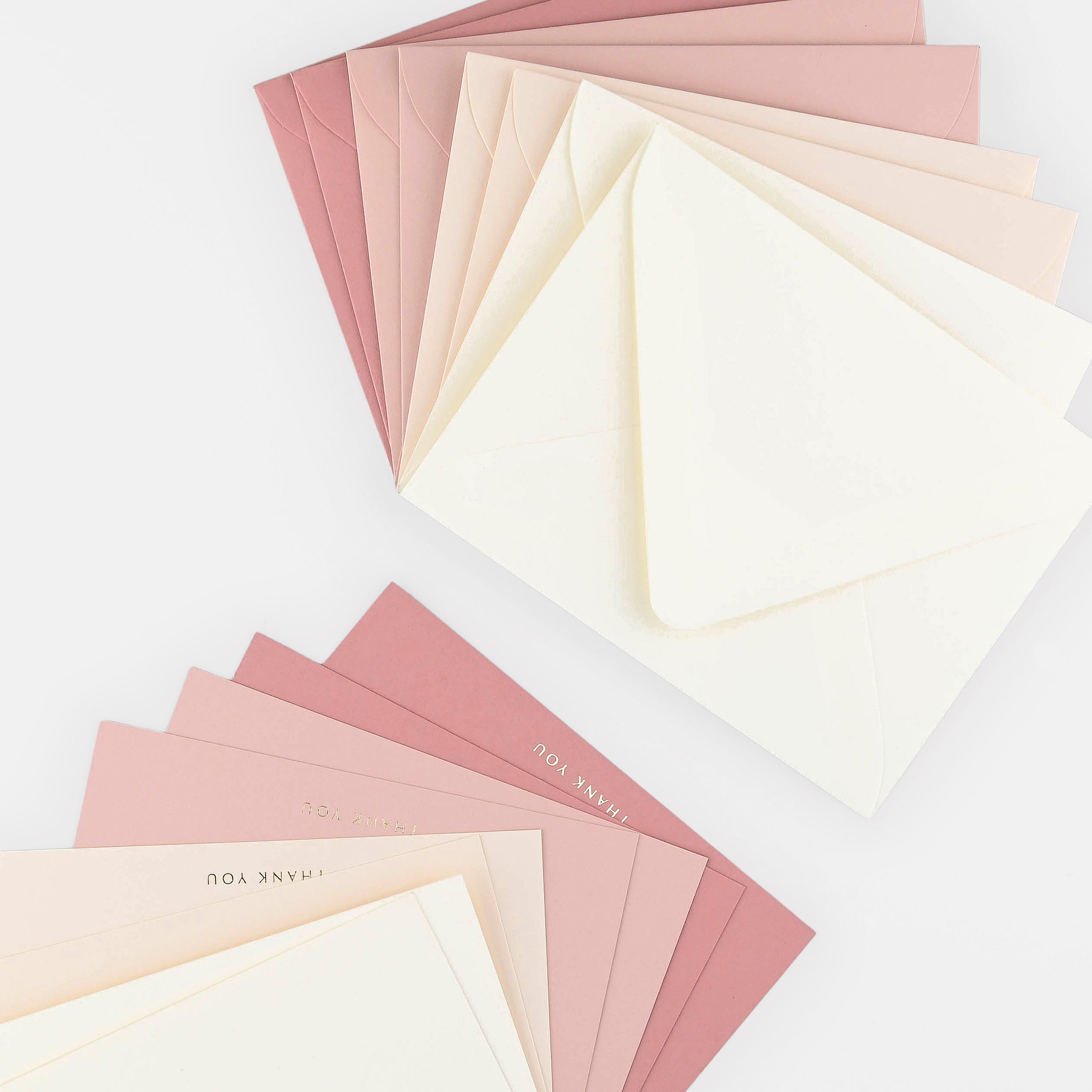 Papel & Co. Ombre Pink Thank You Cards Boxed