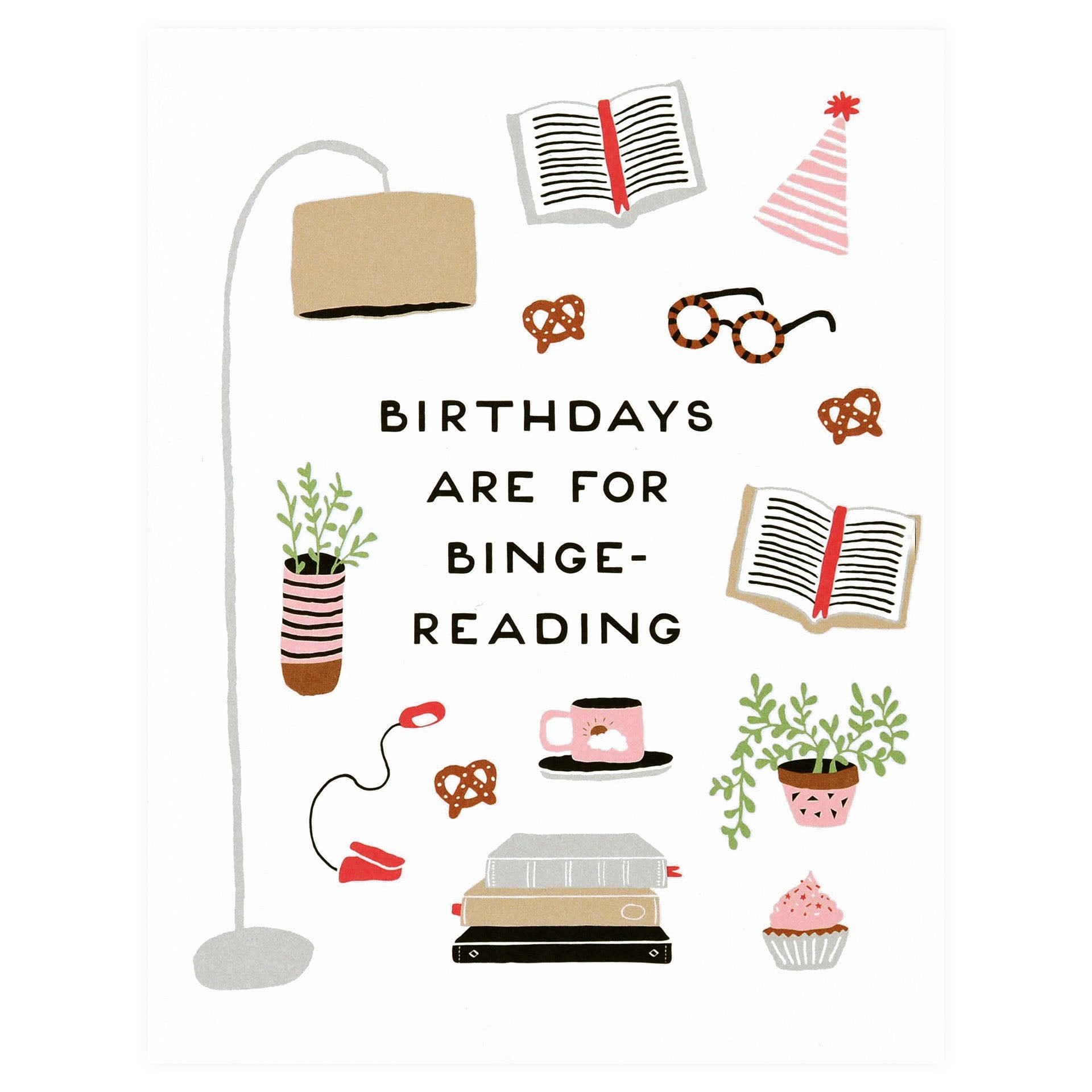 Party Of One Paper Birthday Binge-Reading Greeting Card