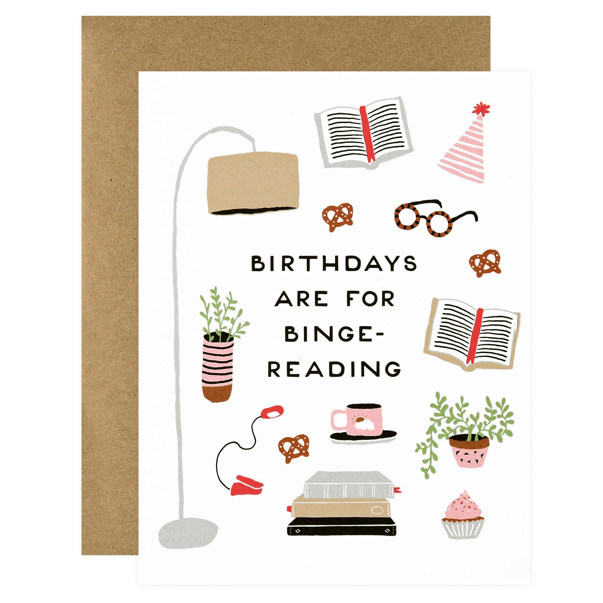 Party Of One Paper Birthday Binge-Reading Greeting Card