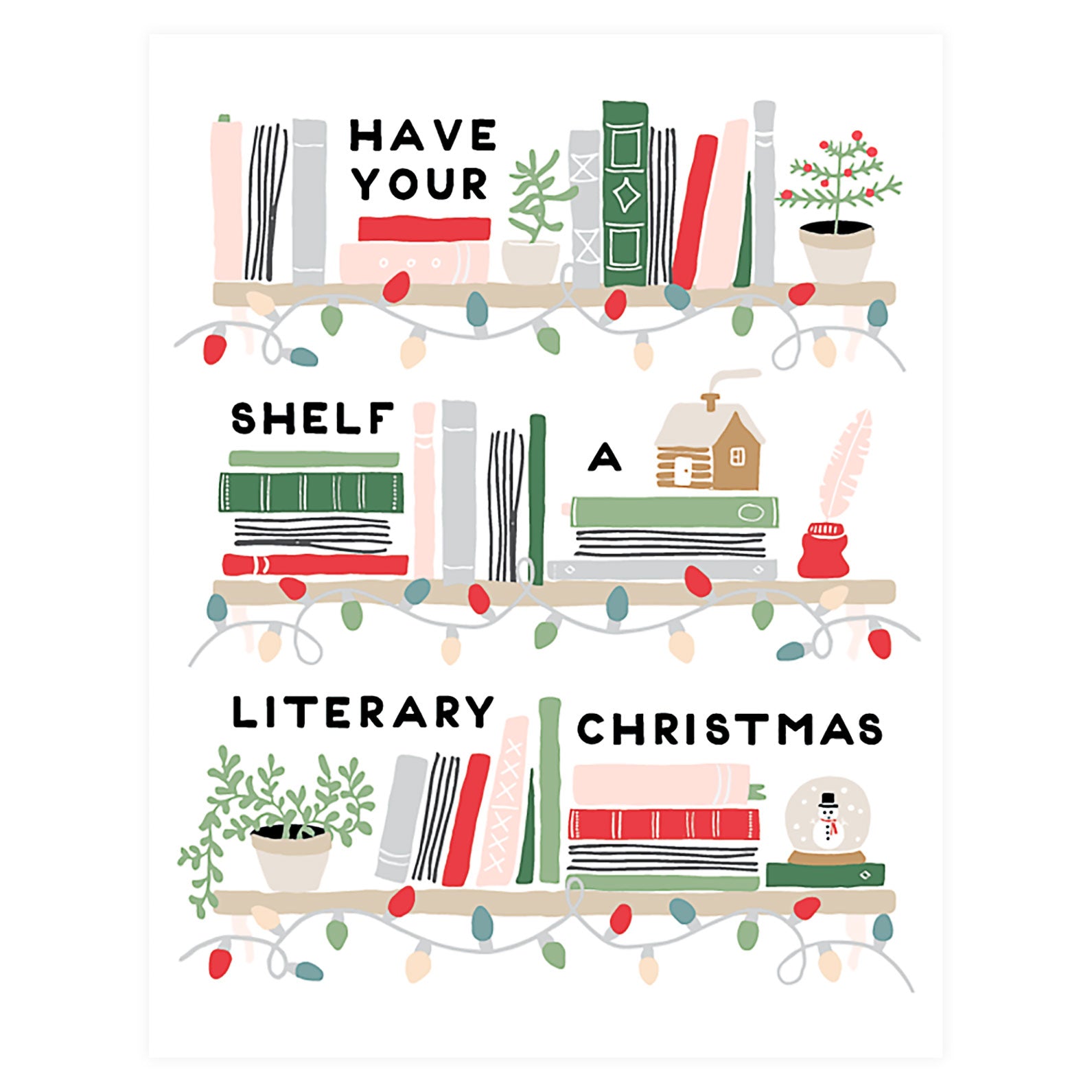 Party Of One Paper Literary Christmas Holiday Cards Boxed