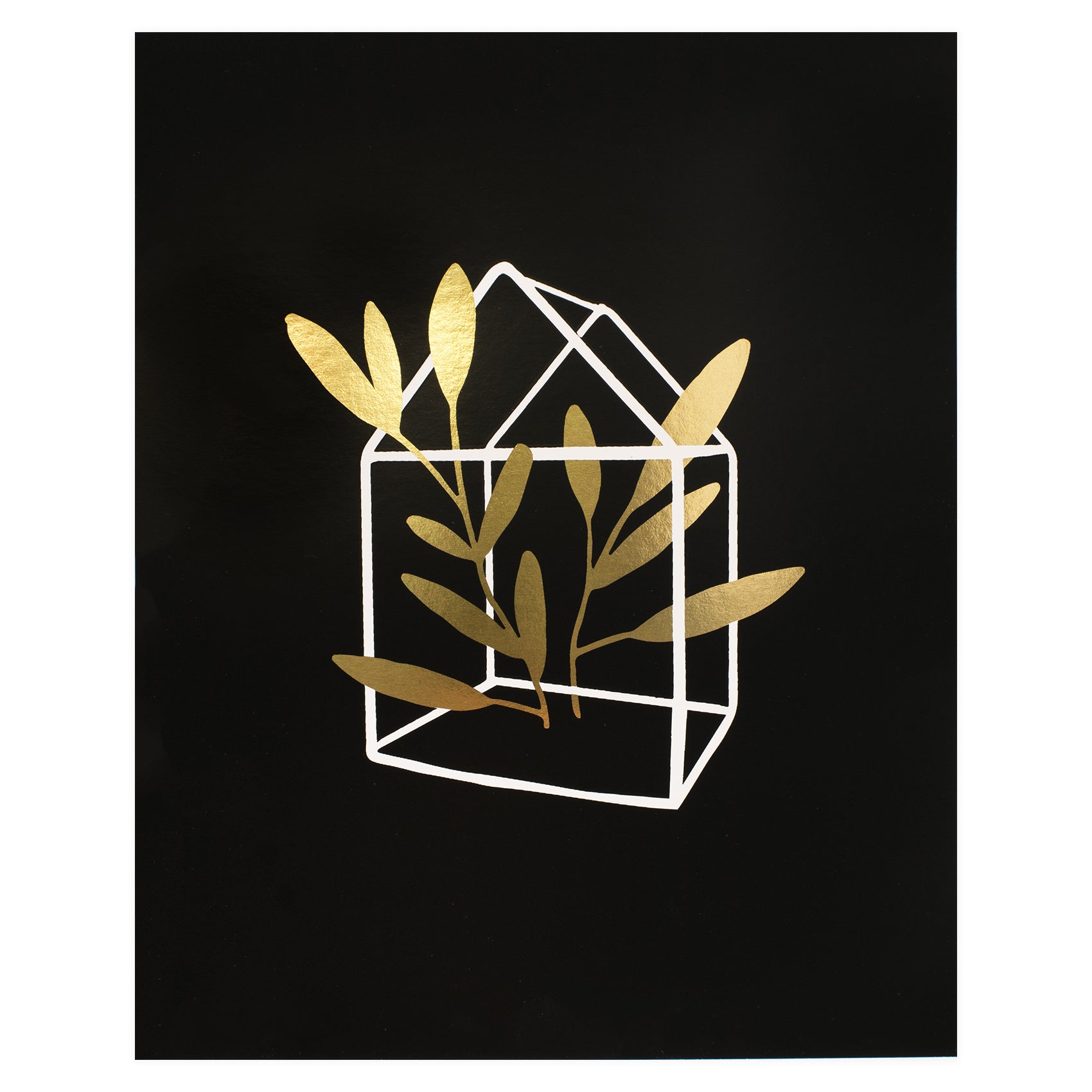 Party of One Paper Terrarium Gold Foil Print