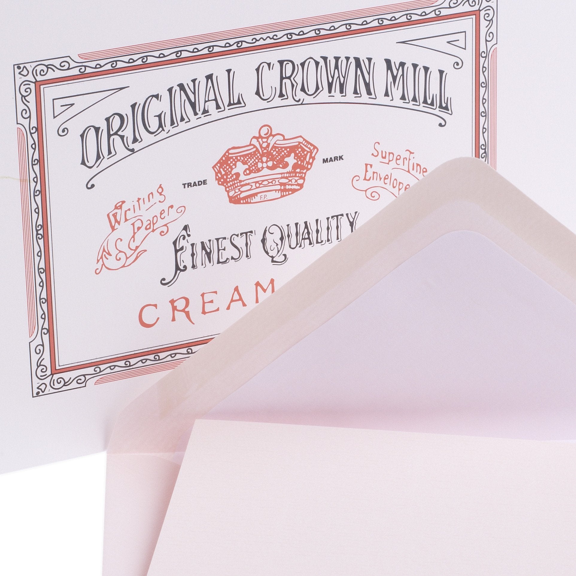 Crown Mill Classic Laid Note Card Presentation Box Pink