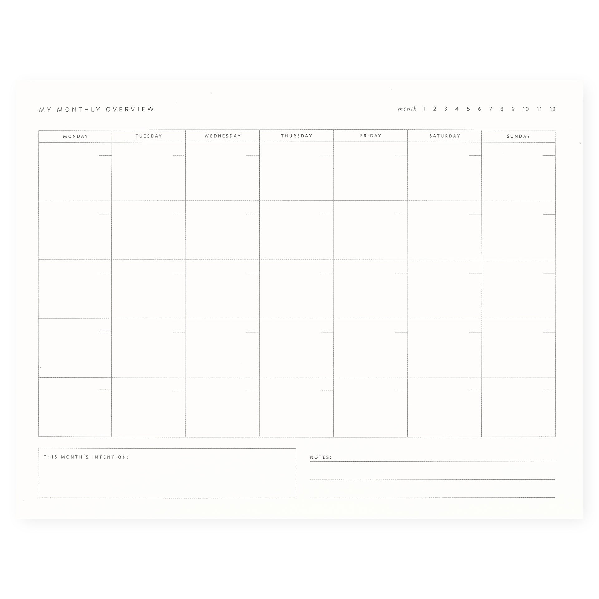 Ramona & Ruth Monthly Overview Notepad